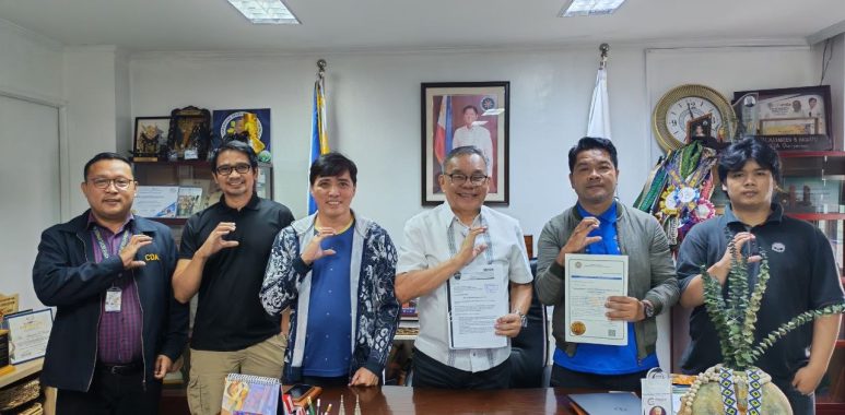 CDA Chairman Allan Maronilla, Vice Chairman Sherwin Yanzy Enriquez, and Mr. Ronde D. Alicaya, Chief of Staff of Usec. Raquepo